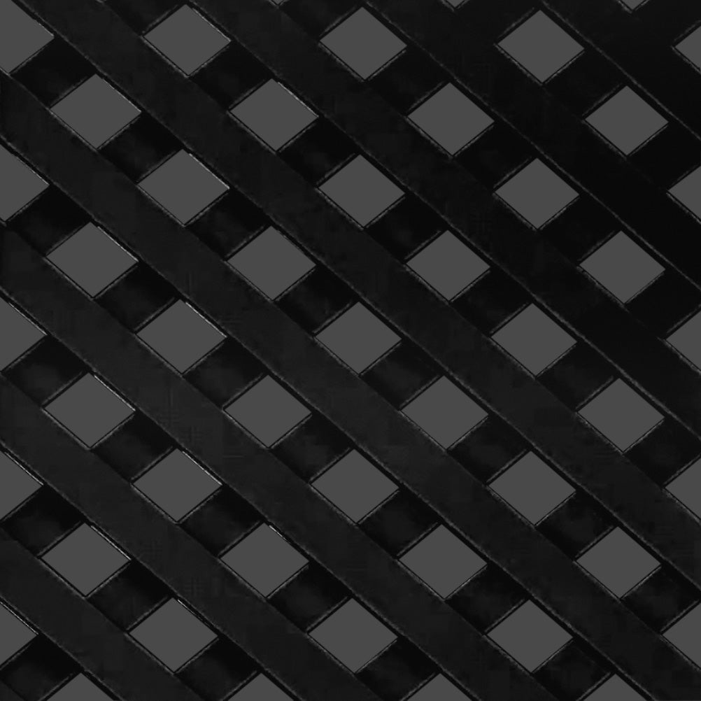 Close up of diamond steel lattice in black powder-coat