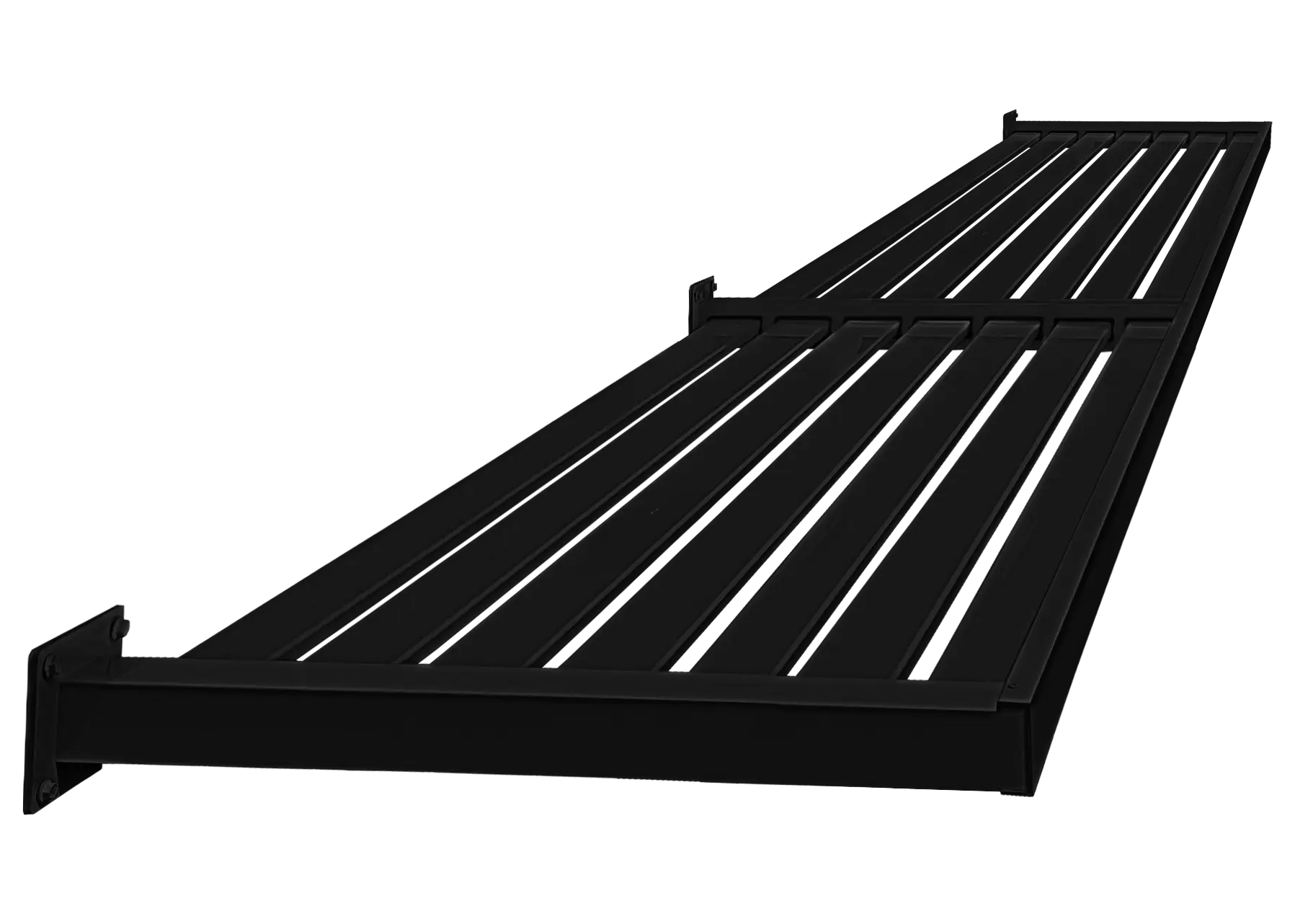 Large DIY Assembly Slat Aluminium Awning in Black Satin