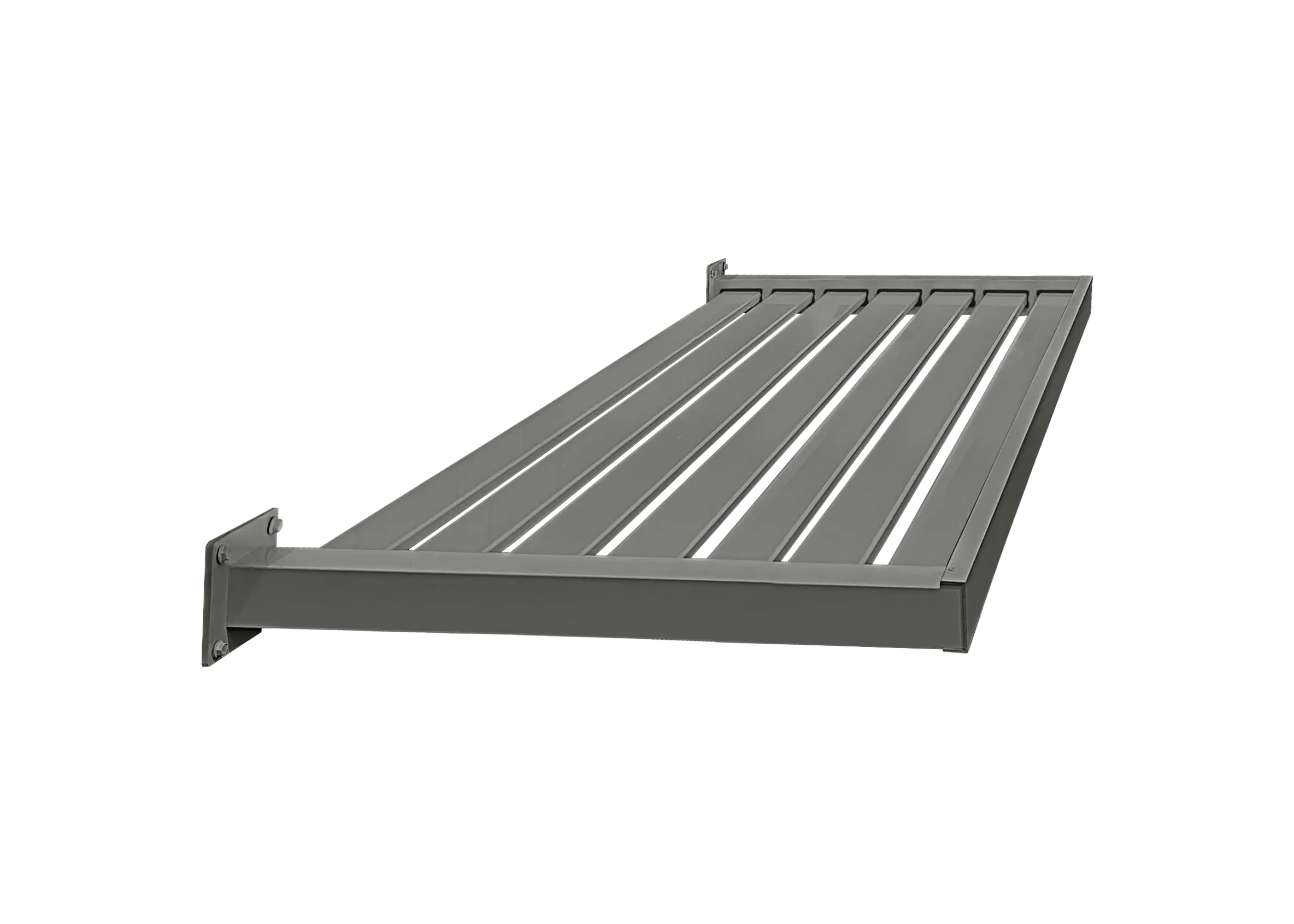 DIY Assembly Slat Aluminium Awning in Woodland Grey