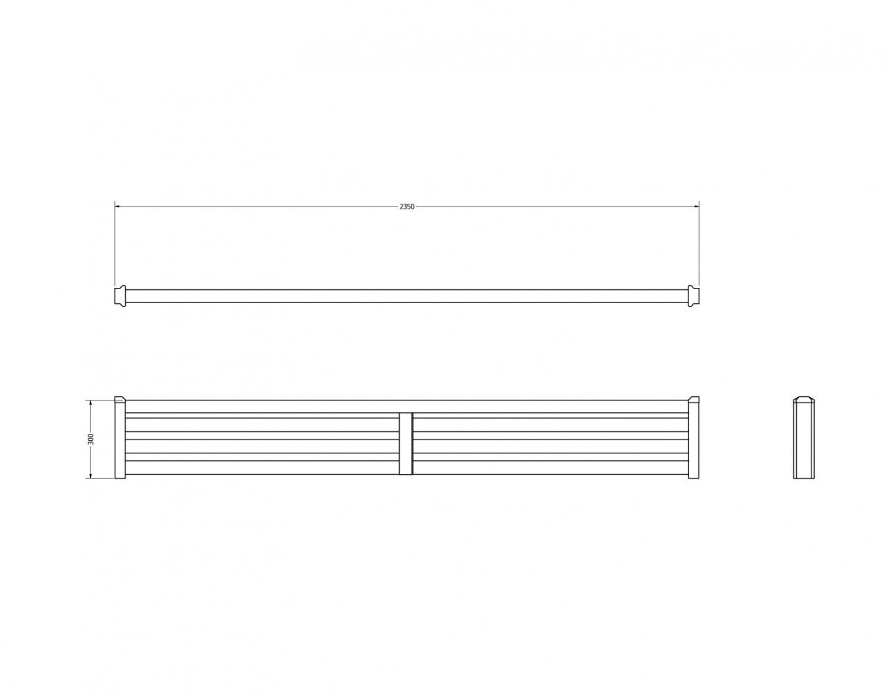 Drawing of a 300mm high fence extension that retrofits your existing COLORBOND fence