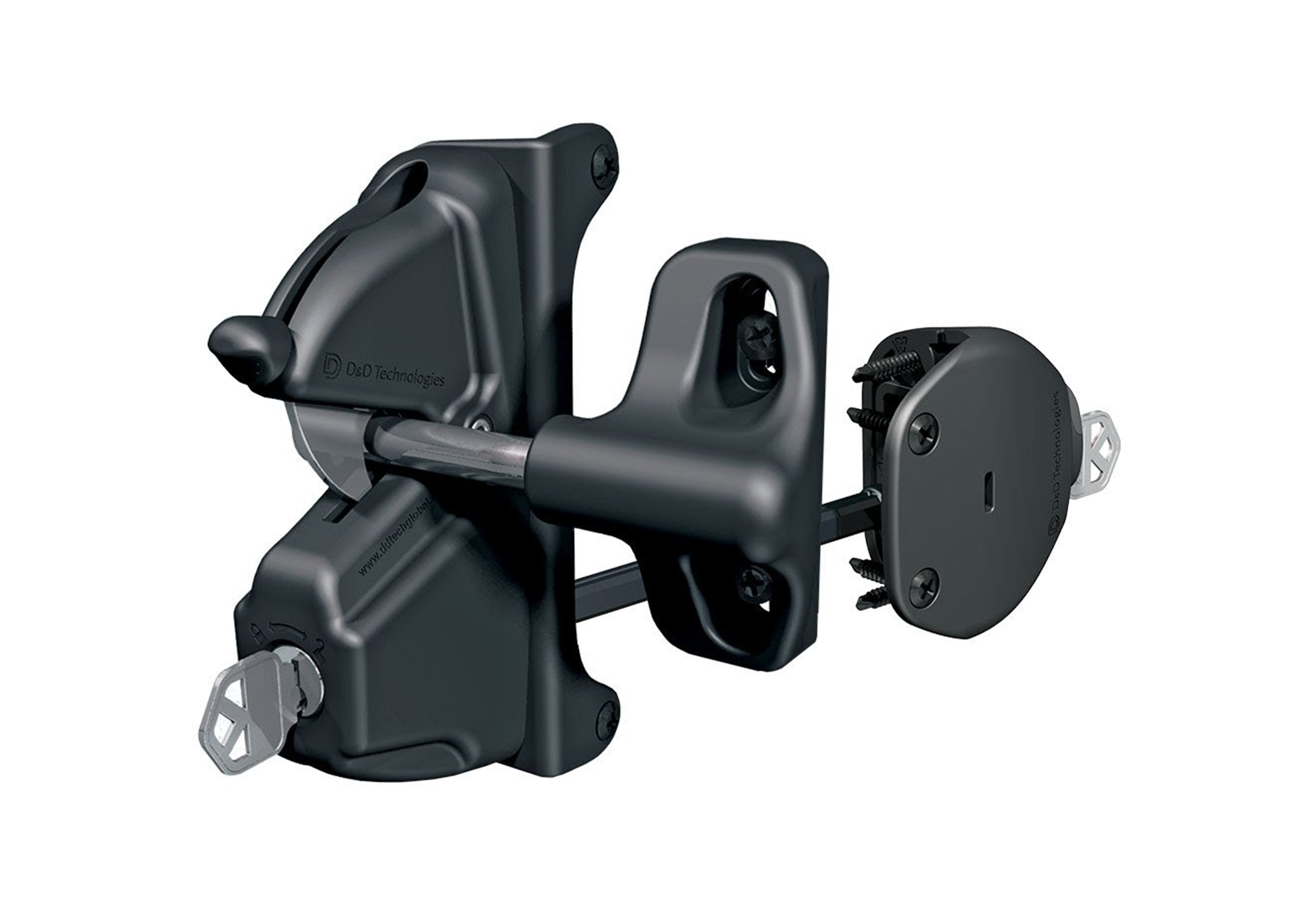 Lokklatch Deluxe - Black and Silver Security Latch Lock with External Access Lock - Secondary Image Angle