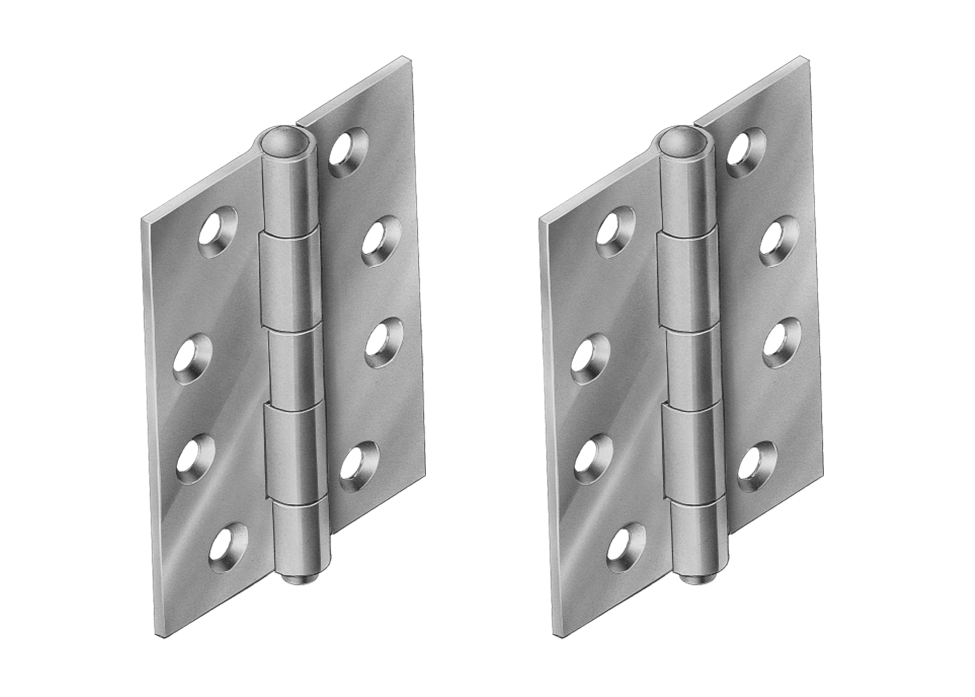 Stainless steel butt hinges for gate - front view