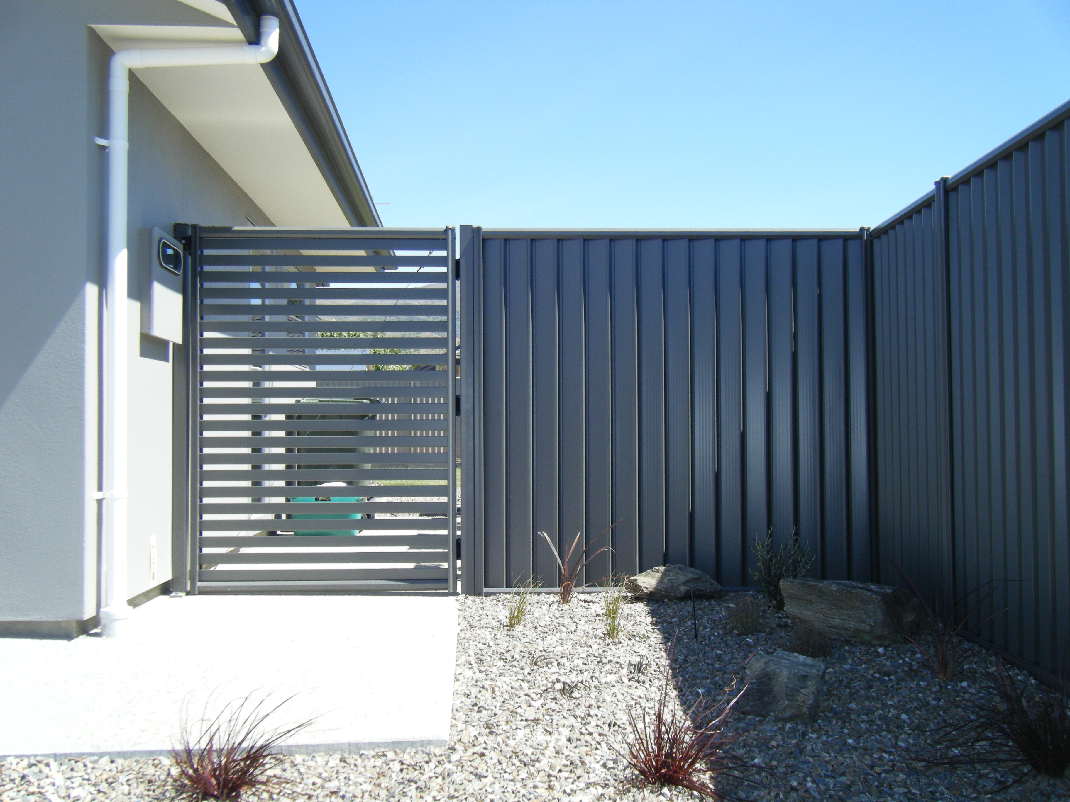 CliknFit Colorbond Slat Gate in Woodland Grey 24mm Spacing - Retrofit