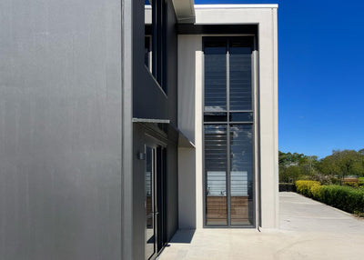 L Shape & Straight Modern Window Hood on Commercial Building