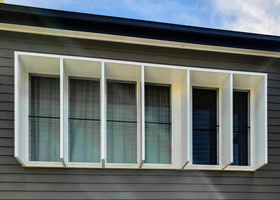 Window Shroud with multiple centre columns in Pearl White