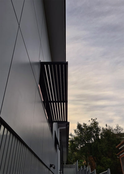 Black Satin Aluminium Slat Awning DIY assembled