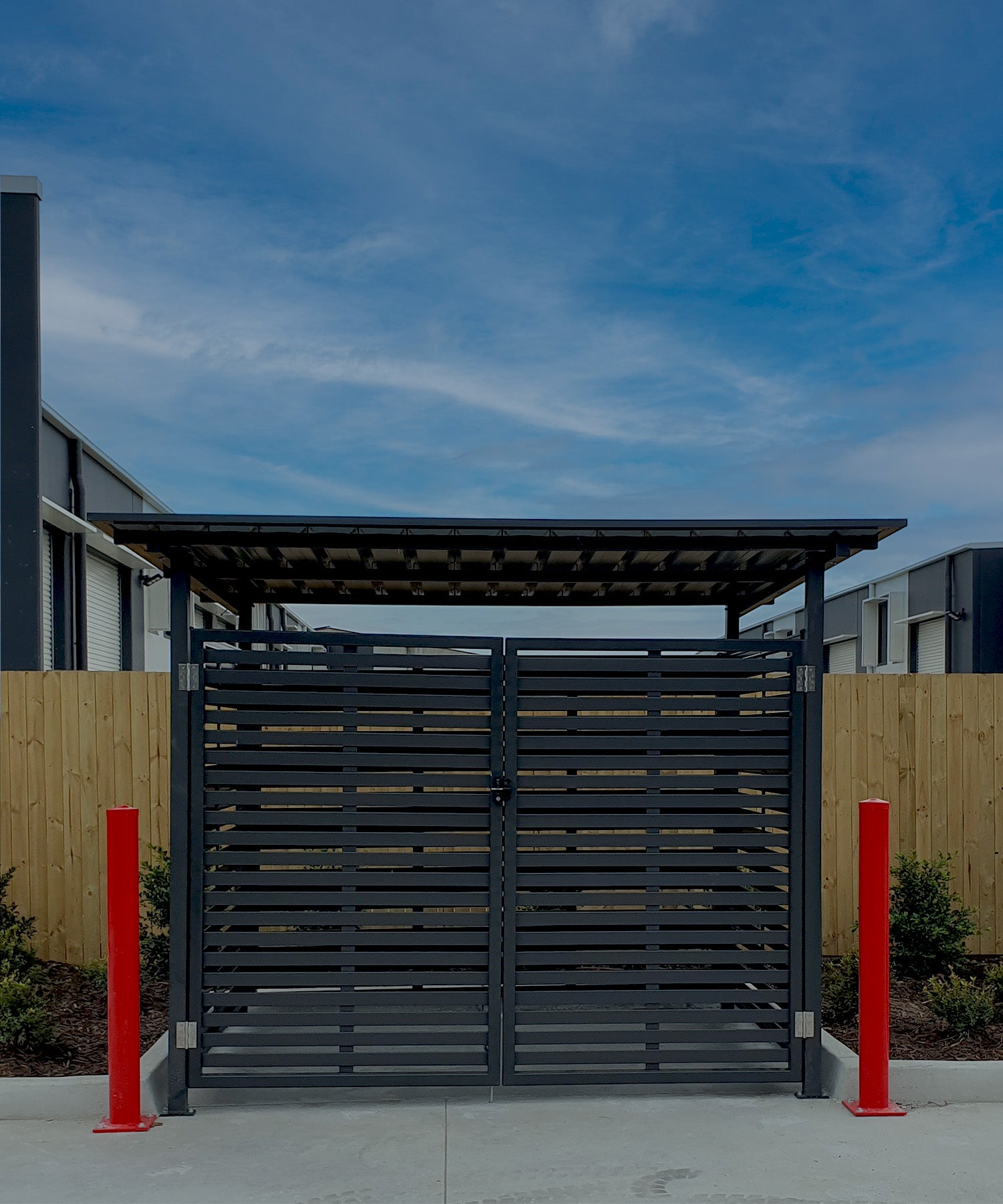  Refuse Area Gates in Monument Grey Slats