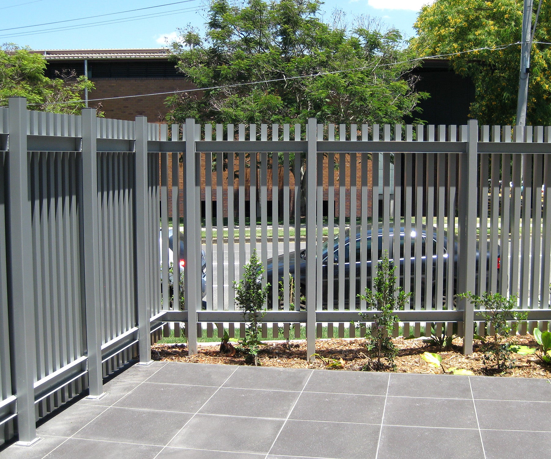 Vertical Box Section Battens Fence