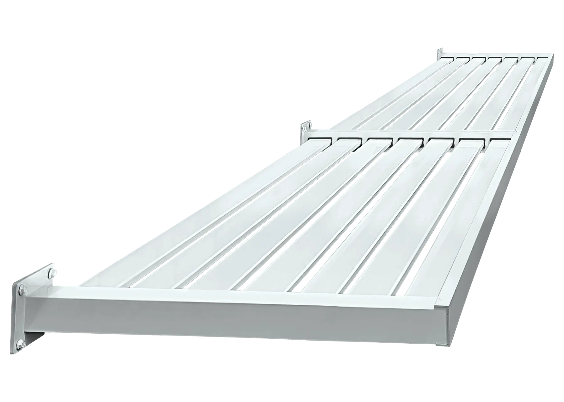 Large DIY Assembly Slat Aluminium Awning in Pearl White Gloss