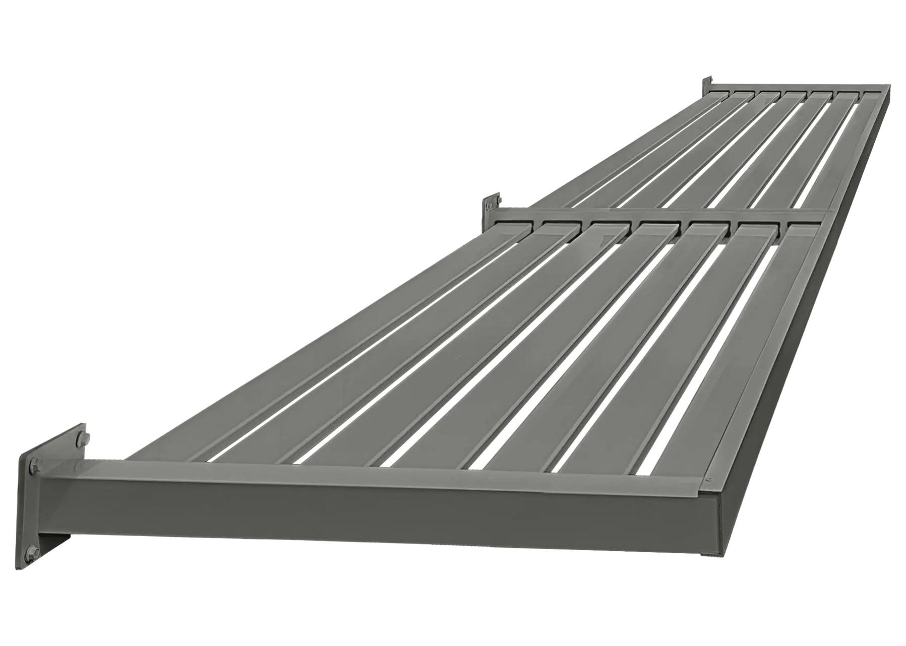Large DIY Assembly Slat Aluminium Awning in Woodland Grey