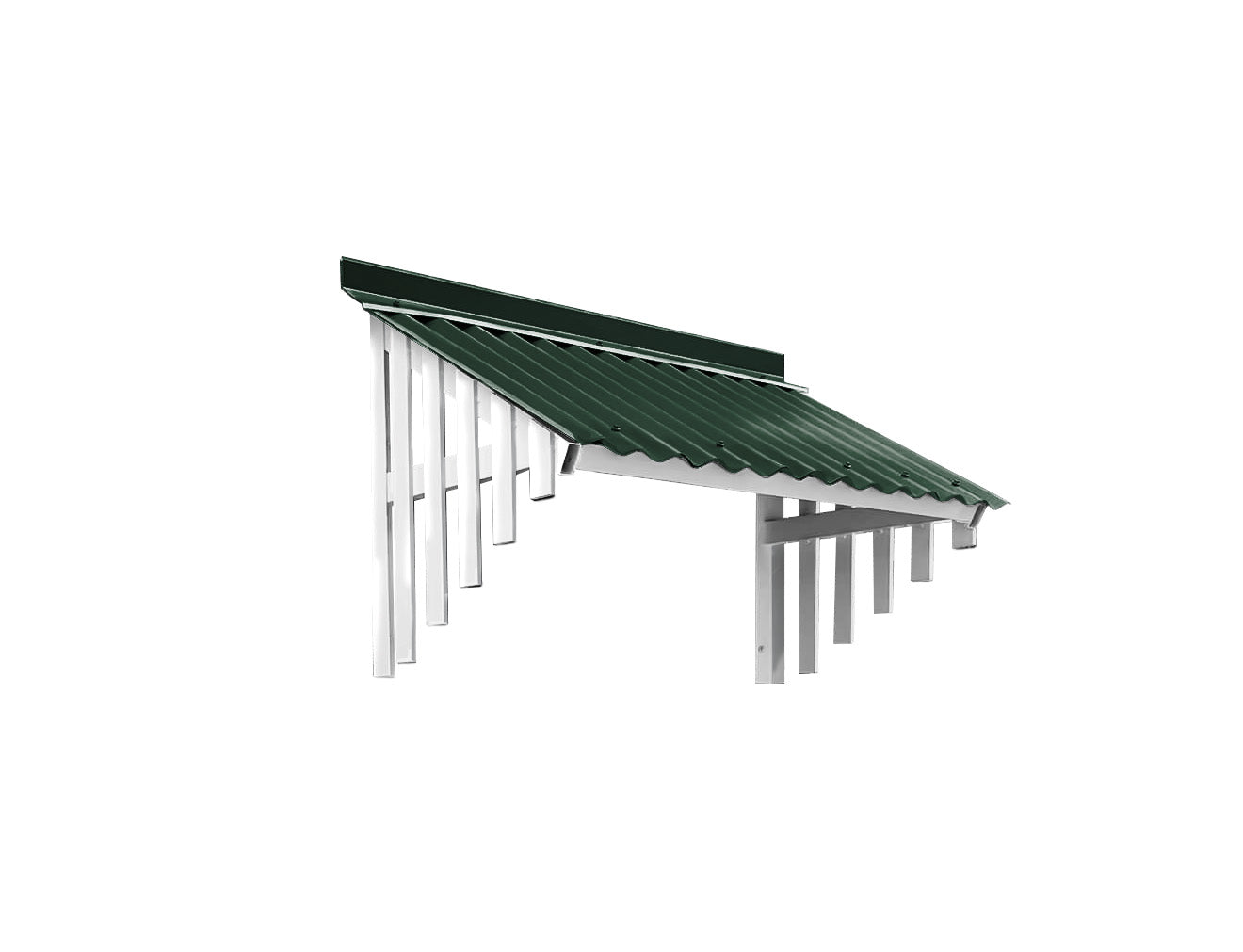 Window Hood with COLORBOND Steel Roof and Flashing in Cottage Green and Aluminium Batten Brackets in Pearl White Gloss