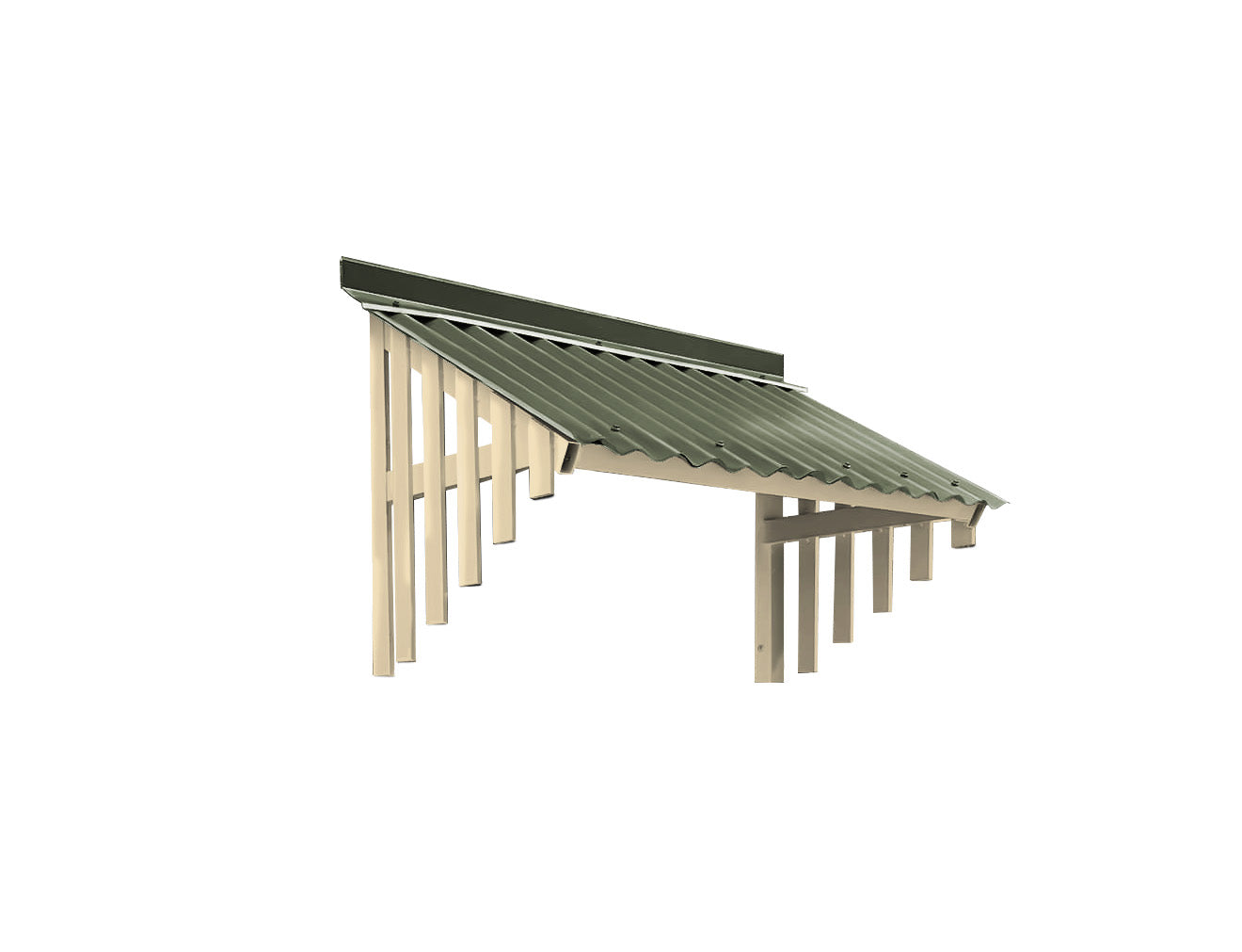 Window Hood with COLORBOND Steel Roof and Flashing in Pale Eucalypt and Aluminium Batten Brackets in Classic Cream