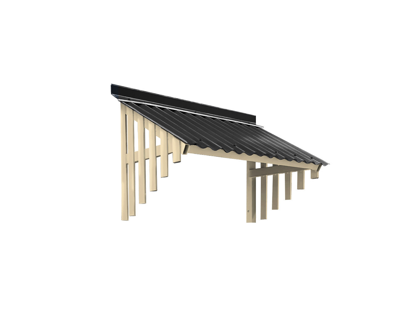 Window Hood with Classic Cream frame and COLORBOND® Steel roofing in Monument 