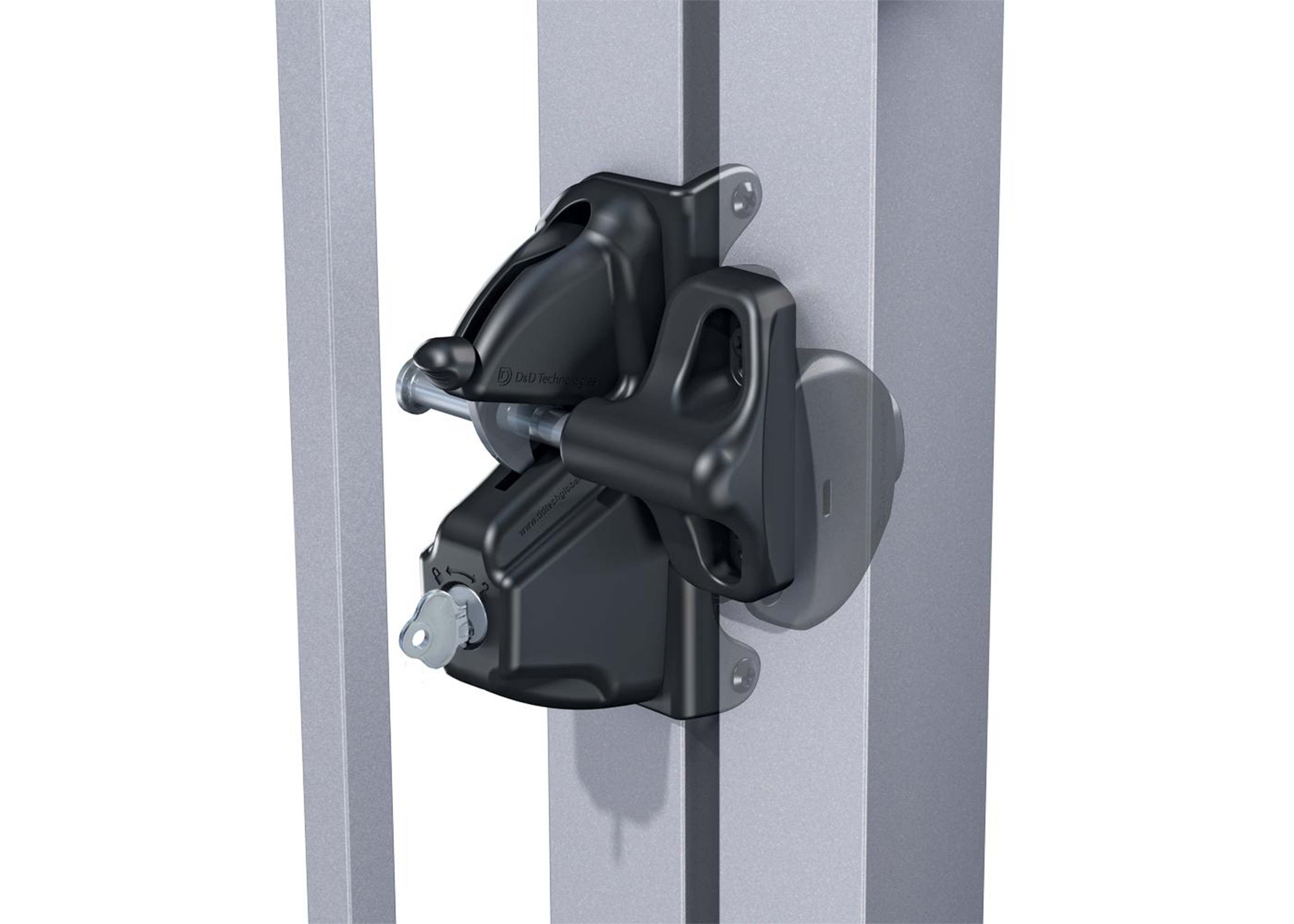Lokklatch Deluxe - Black and Silver Security Latch Lock with External Access Lock - Main