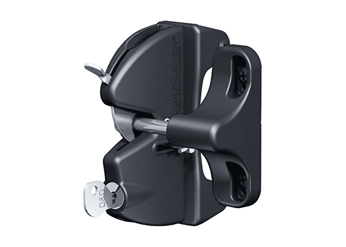 Lokklatch Regular - Black and Silver Security Latch Lock - Main