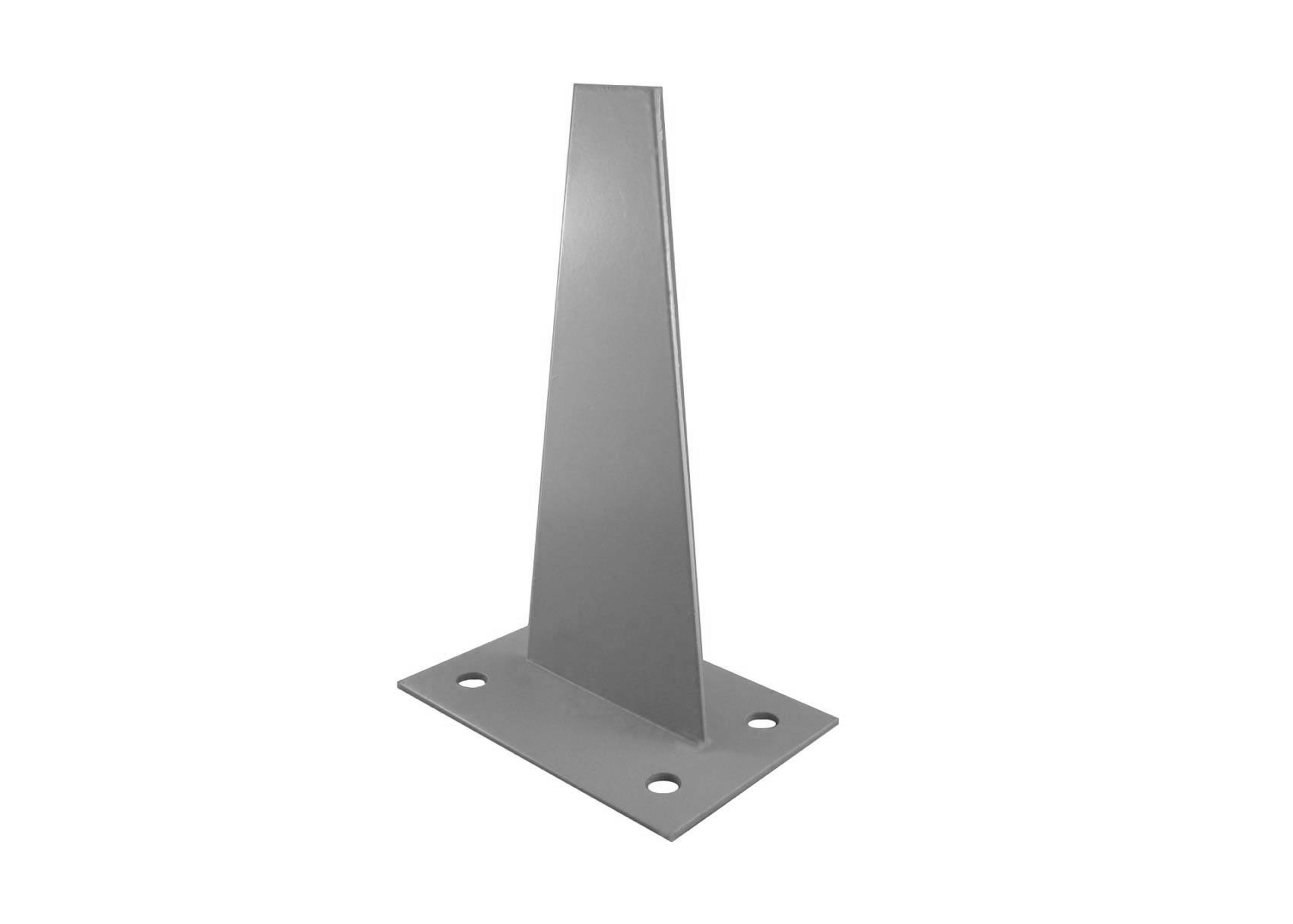 Shark fin style steel support bracket for fence