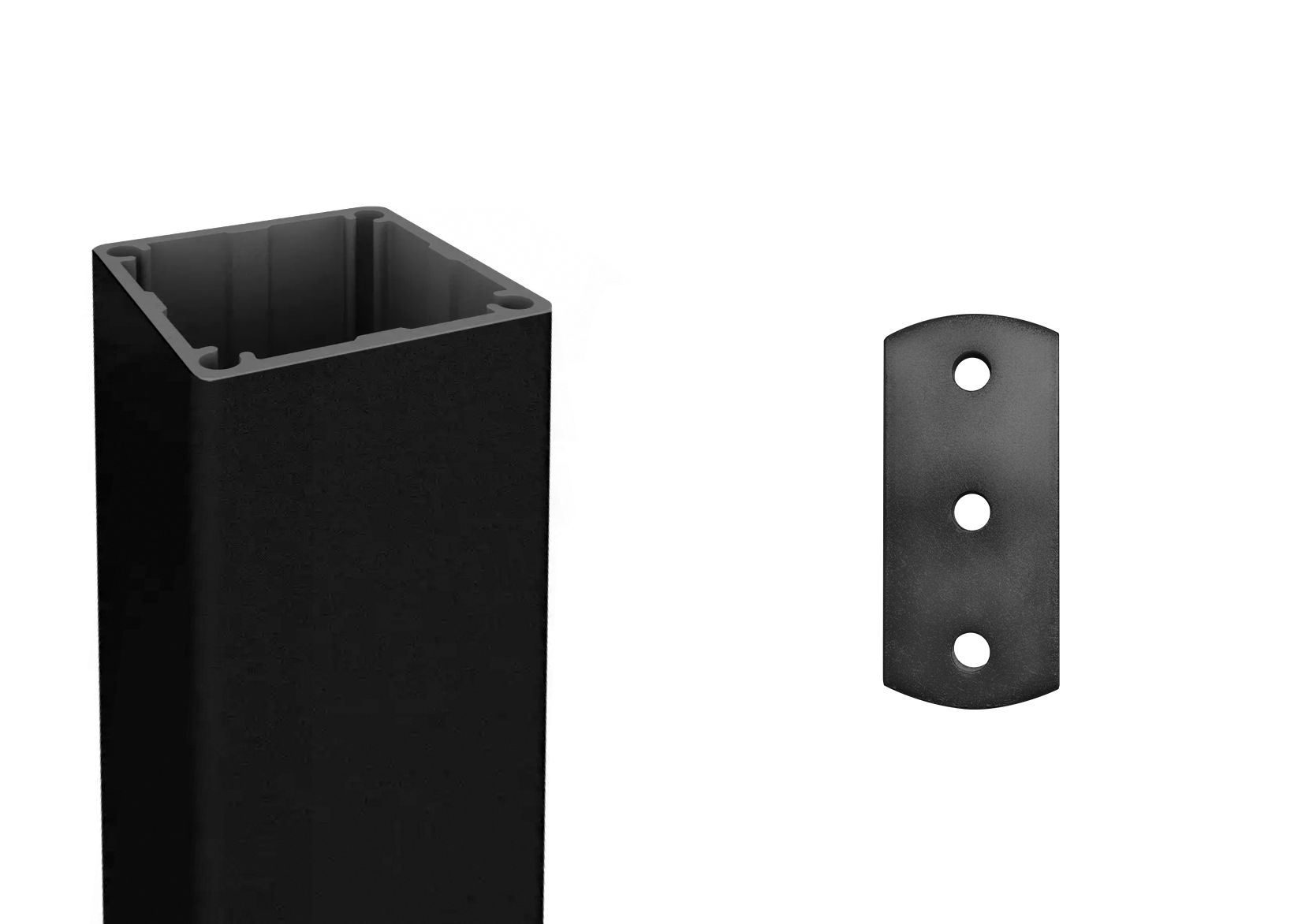 Aluminium Screw Flute Post & Cap | Base Plate | 1300H